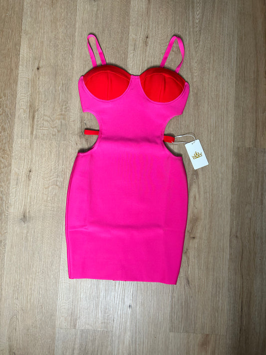 Bijou red pink dress